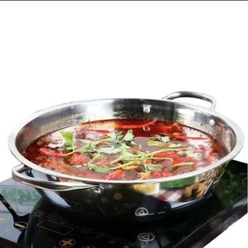 Oală de hot pot din oțel inoxidabil gros, pentru supă limpede, potrivită pentru dry pot/shabu-shabu, 2,1–4 L, diametru 24–38 cm, fără capac, material 201 inox.