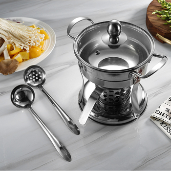 Beauty Kitchen MCT762 Oală mică din oțel inoxidabil 304, cu pereche de linguri pentru hot pot, fără acoperire, 4.1–6 L, pentru uz casnic