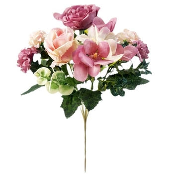 Buchet de flori artificiale din trandafiri, margaretă și crizanteme, lucrat manual, pentru decor de nuntă