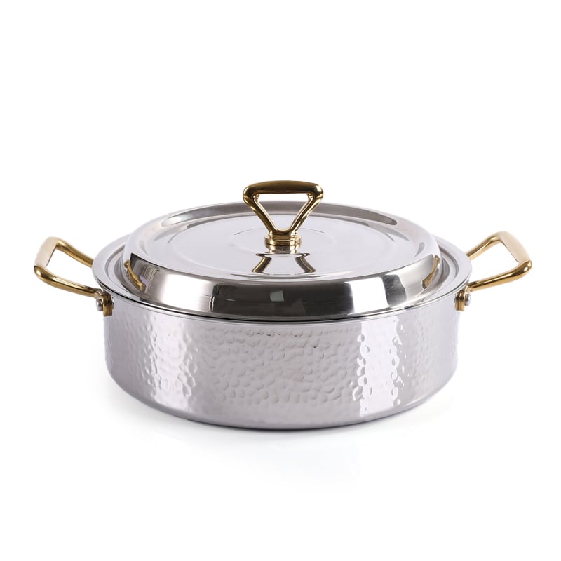 Oală de supă din oțel inoxidabil cu textură ciocănită, Yin‑Yang hot pot, utilizare comercială, compatibilă cu plite cu inducție și gaz, oală pentru supă limpede, cu pereți mai groși
