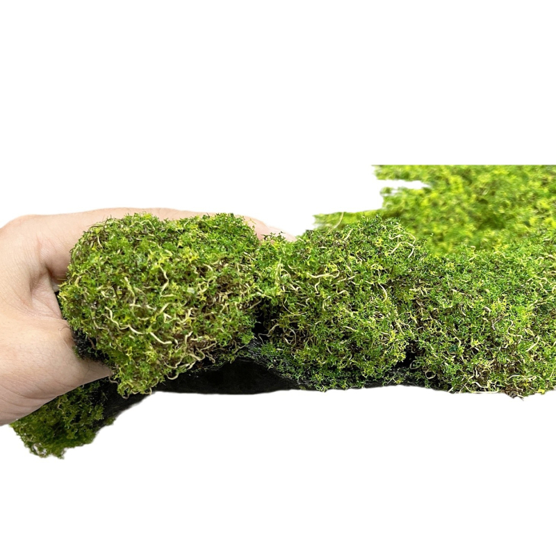 Covor artificial cu aspect de mușchi, textură flok pentru pereți cu plante și amenajare interioară