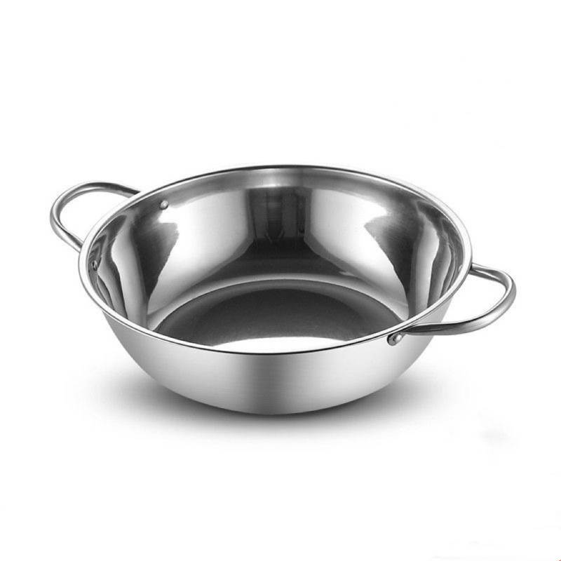 Oală din oțel inoxidabil, cu mânere duble, oală pentru supă limpede, oală multifuncțională, diametru 30 cm