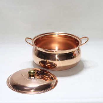 Oală de hot pot din cupru pur, cu fund dublu-îngroșat și fund compozit, potrivit pentru toate plitele, 4,1–6 L