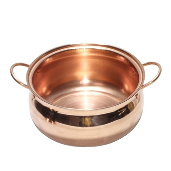 Oală de hot pot din cupru pur, cu fund dublu-îngroșat și fund compozit, potrivit pentru toate plitele, 4,1–6 L