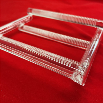 Recipient transparent din cuarț, de înaltă puritate, pentru wafere cu caneluri, semiconductori