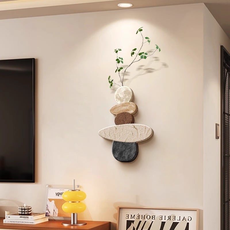 Tablou decorativ pentru perete pentru restaurant și hol de intrare, cu plante verzi; fundal pentru living cu TV