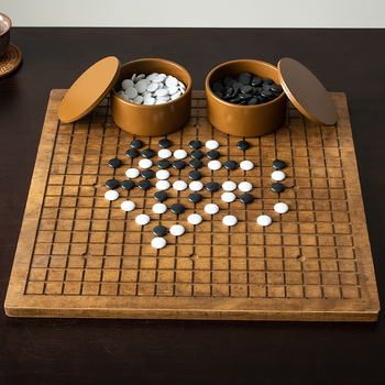Dvojni drveni set ploče za Go i Xiangqi s crnim i bijelim figurama za odrasle i početnike