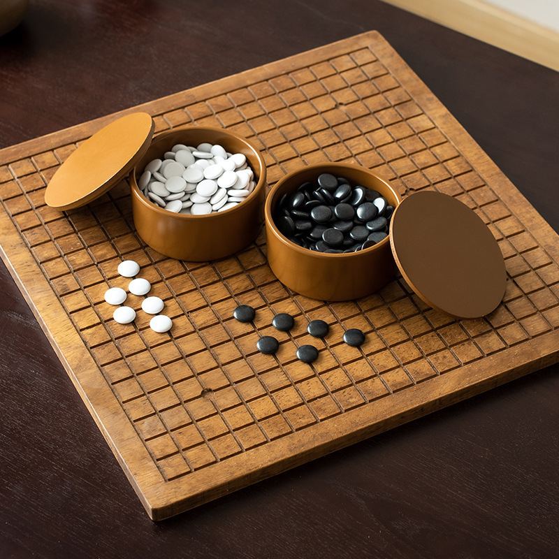 Dvojni drveni set ploče za Go i Xiangqi s crnim i bijelim figurama za odrasle i početnike