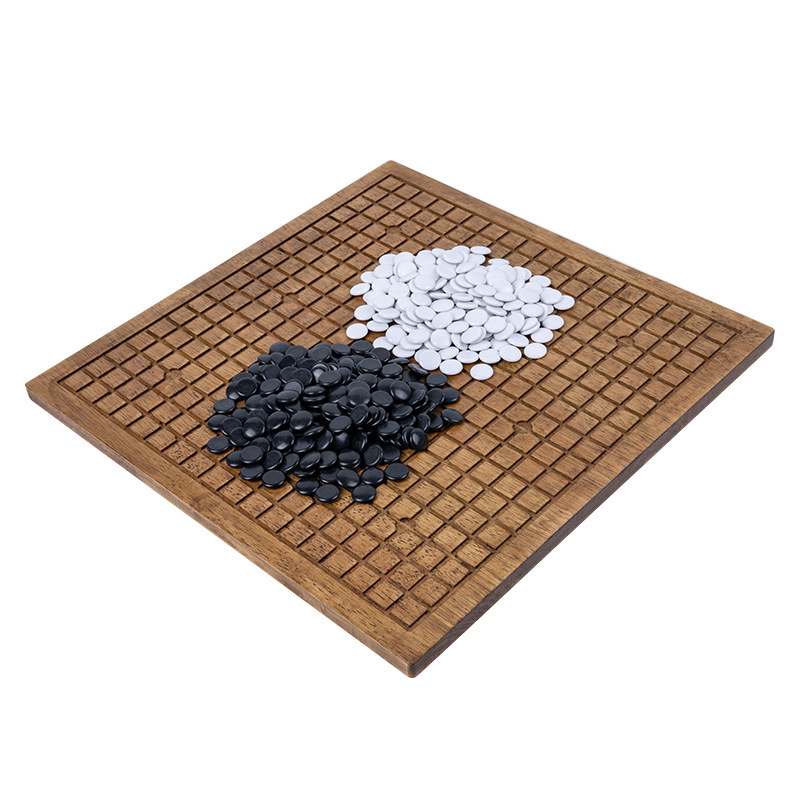 Dvojni drveni set ploče za Go i Xiangqi s crnim i bijelim figurama za odrasle i početnike