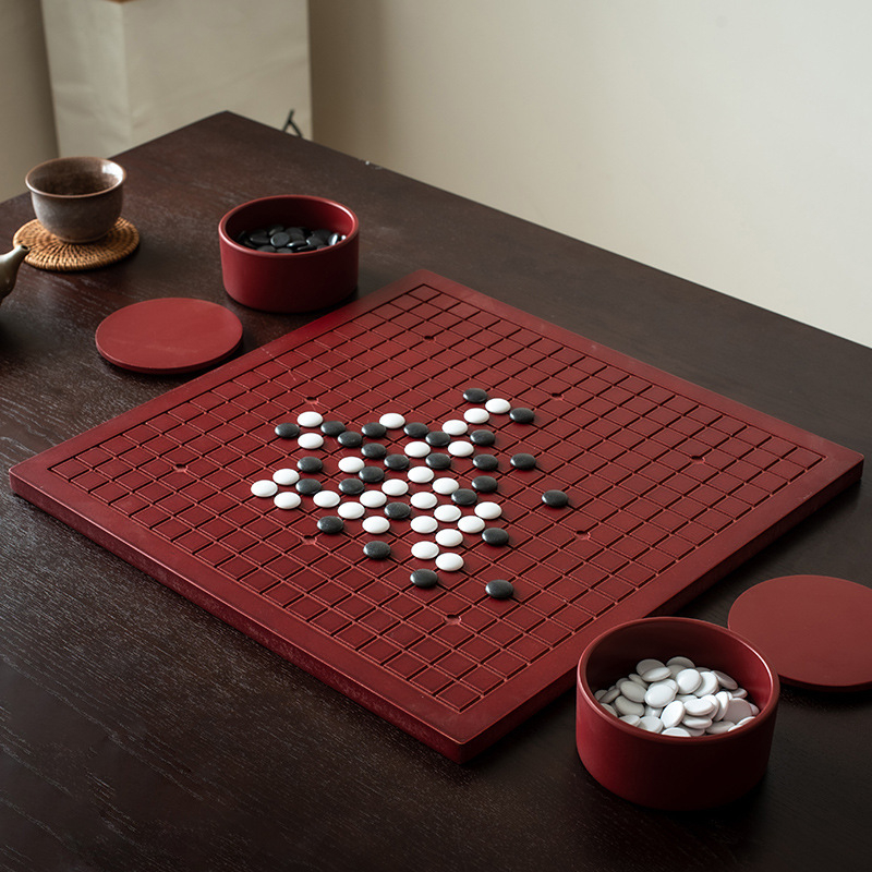 Dvojni drveni set ploče za Go i Xiangqi s crnim i bijelim figurama za odrasle i početnike