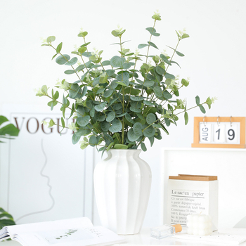 Plantă artificială de eucalipt – verde, decor pentru birou și casă, hotel.