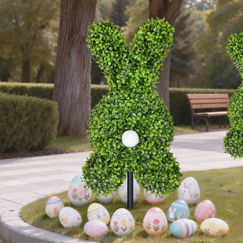 Buchet artificial cu iepuraș de Paște pentru grădini de primăvară-vară, decor pentru casă, recuzită pentru fotografie