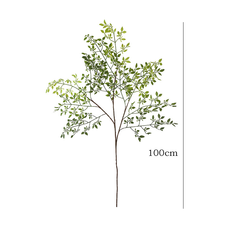 Plantă artificială cu trei ramuri, bambus artificial din PVC moale, bonsai pentru decor în casă