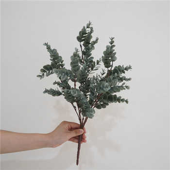 Frunze artificiale de eucalipt, stil nordic, pentru decorarea livingului și a mesei de dining – aranjament floral decorativ