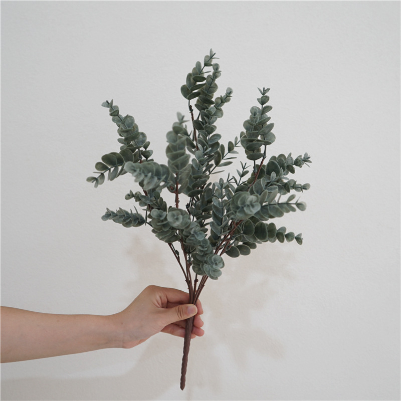 Frunze artificiale de eucalipt, stil nordic, pentru decorarea livingului și a mesei de dining – aranjament floral decorativ
