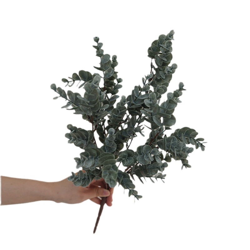 Frunze artificiale de eucalipt, stil nordic, pentru decorarea livingului și a mesei de dining – aranjament floral decorativ