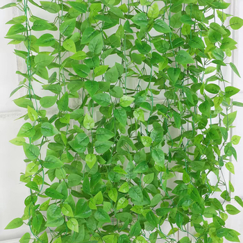 Viță artificială cu frunze verzi, plantă decorativă din plastic pentru acoperirea conductelor de apă și a instalațiilor HVAC, 100-200 cm