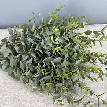 Buchet cu frunze de eucalipt cu vârfuri, artificiale, pentru nuntă și decor acasă, frunze de mătase, aspect realist al eucaliptului