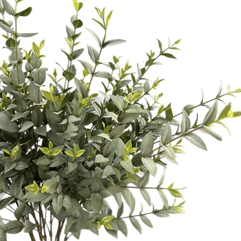 Buchet cu frunze de eucalipt cu vârfuri, artificiale, pentru nuntă și decor acasă, frunze de mătase, aspect realist al eucaliptului