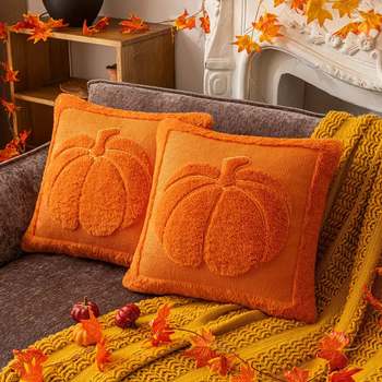 Husă de pernă cu dovleac de Halloween, quiltată, pentru sufragerie, textile de casă