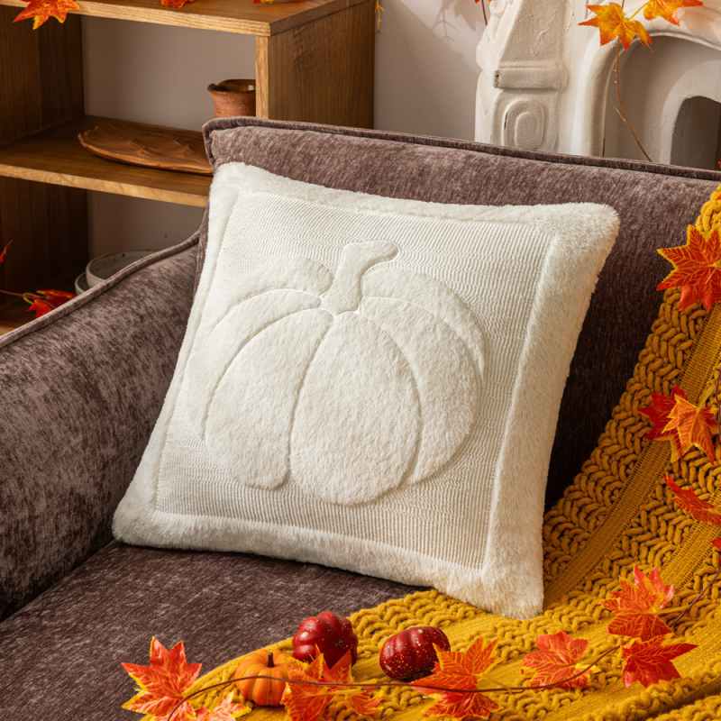 Husă de pernă cu dovleac de Halloween, quiltată, pentru sufragerie, textile de casă