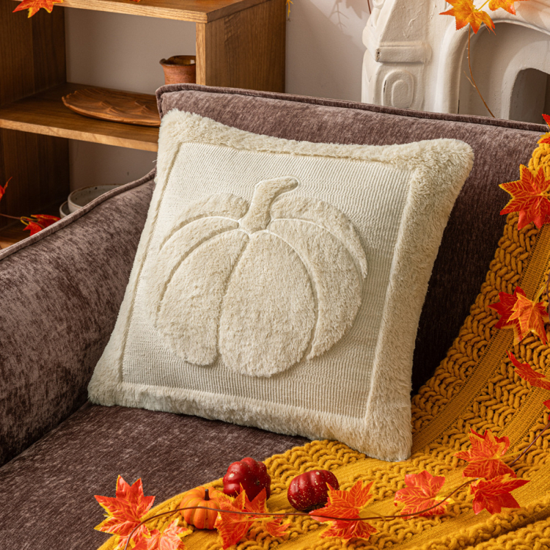 Husă de pernă cu dovleac de Halloween, quiltată, pentru sufragerie, textile de casă