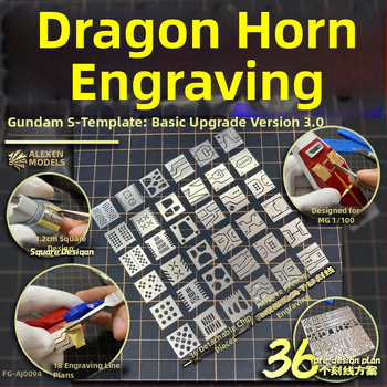 Ellison Pravítko s drakím rohom AJ0094 – Model pre sci‑fi vojenské úpravy s čipom, pomocné pravítko AJ0095