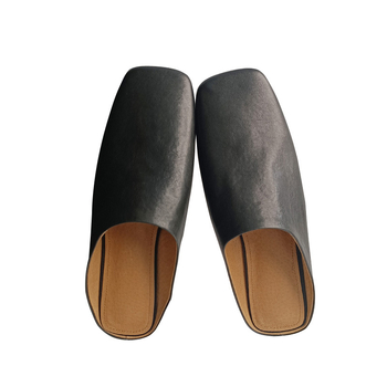 Női bőr slip-on mules, négyszögletes orral és vastag talppal, lapos talpú nyári cipő