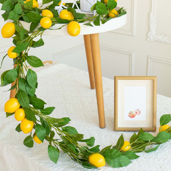 Plante artificiale verzi cu fructe de lămâie — viță decorativă pentru nunți, decor interior și restaurante