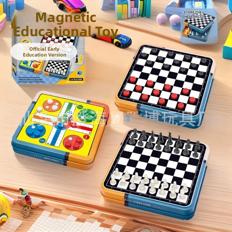 Magnetična višeigralna ploča za šah i Flying Chess, edukativna igra za djecu