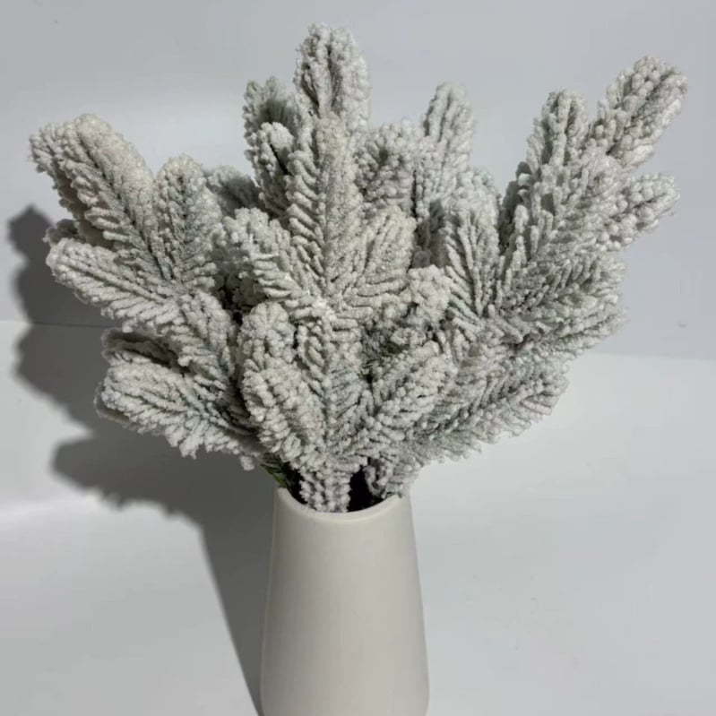 Ace de pin artificiale cu aspect catifelat pentru decor de Crăciun, accesorii pentru aranjament DIY al bradului, PE pin și chiparos