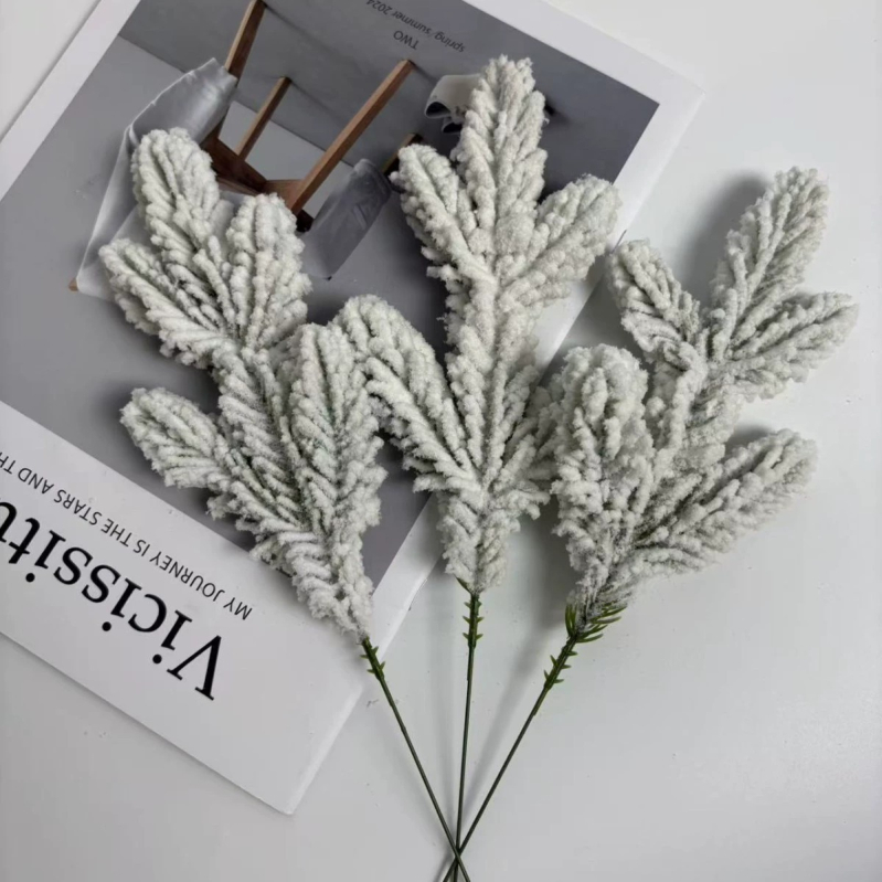 Ace de pin artificiale cu aspect catifelat pentru decor de Crăciun, accesorii pentru aranjament DIY al bradului, PE pin și chiparos