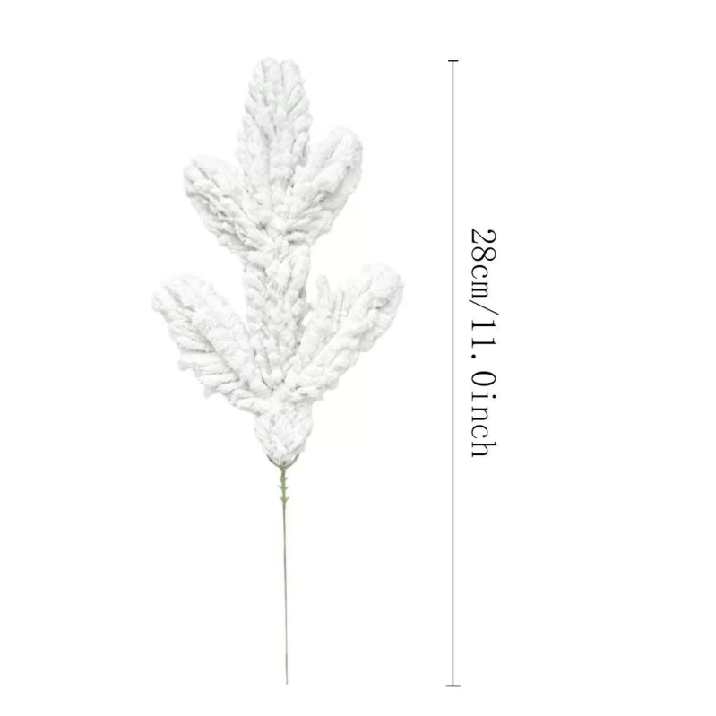 Ace de pin artificiale cu aspect catifelat pentru decor de Crăciun, accesorii pentru aranjament DIY al bradului, PE pin și chiparos