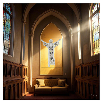 Crucifix din rășină pentru perete, decor retro în stil european