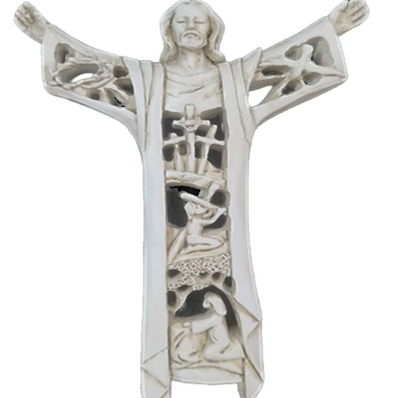 Crucifix din rășină pentru perete, decor retro în stil european