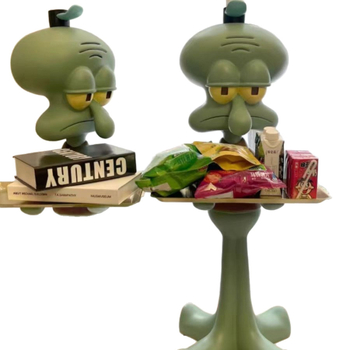 În stoc: figurină Squidward de 1 metru, stand pe podea, mare ornament decorativ pentru sufragerie lângă canapea.