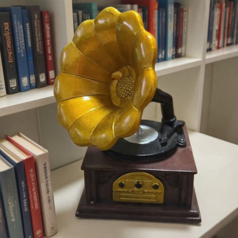 Gramofon european retro — ornament de birou pentru casă, bibliotecă și sufragerie