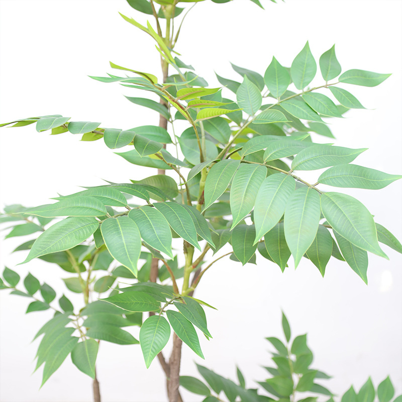 Model nou de plantă artificială verde din lemn lacuit, pentru decor interior, plantă în ghiveci pentru sufragerie și recuzită pentru fotografii în aer liber