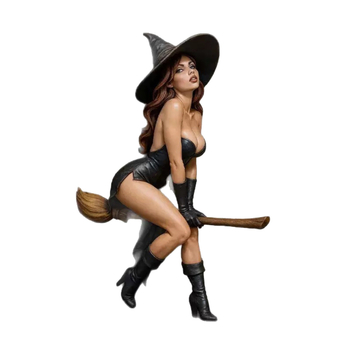 Statuetă vrăjitoare sexy pentru raftul de cărți – decor de Halloween din rășină