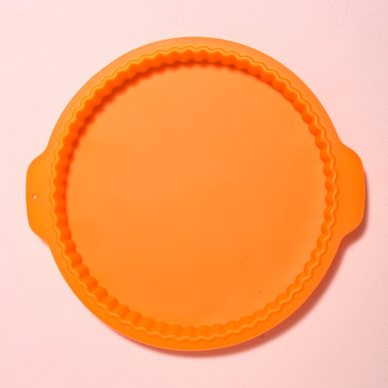 Matriță de copt rotundă din silicon, mare, cu două mânere, pentru prăjituri, plăcinte și tarte