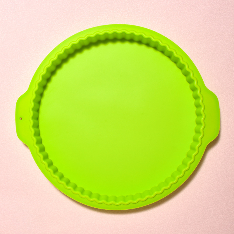 Matriță de copt rotundă din silicon, mare, cu două mânere, pentru prăjituri, plăcinte și tarte