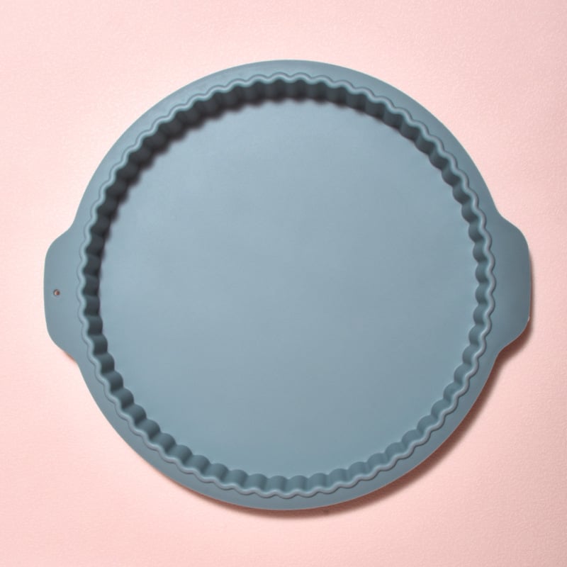 Matriță de copt rotundă din silicon, mare, cu două mânere, pentru prăjituri, plăcinte și tarte