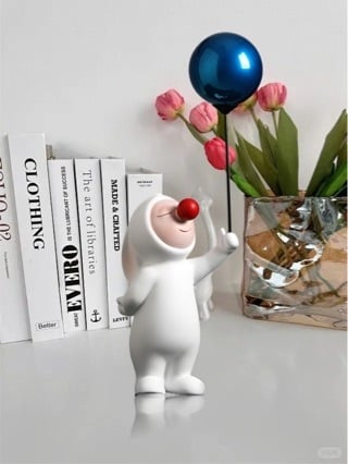 Figurină din rășină cu iepuraș balon, pentru marginile dulapului TV, decor de masă, sufragerie și hol