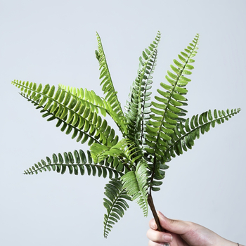 Ferigă de Boston și iarbă persană - plantă artificială din PVC moale, decor interior, ornament în ghiveci