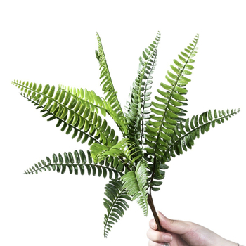 Ferigă de Boston și iarbă persană - plantă artificială din PVC moale, decor interior, ornament în ghiveci