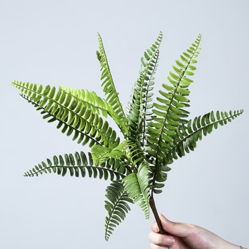 Ferigă de Boston și iarbă persană - plantă artificială din PVC moale, decor interior, ornament în ghiveci