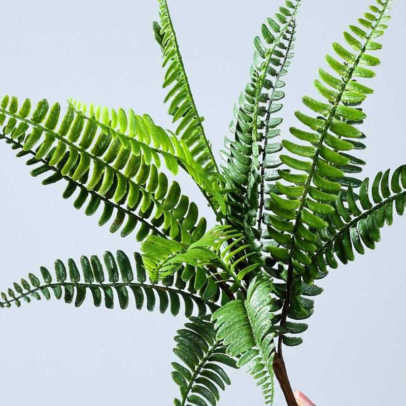 Ferigă de Boston și iarbă persană - plantă artificială din PVC moale, decor interior, ornament în ghiveci