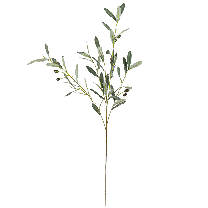 Ramură de măslin artificială cu cinci ramuri și fructe, pentru decor interior și aranjamente florale, stil Nordic