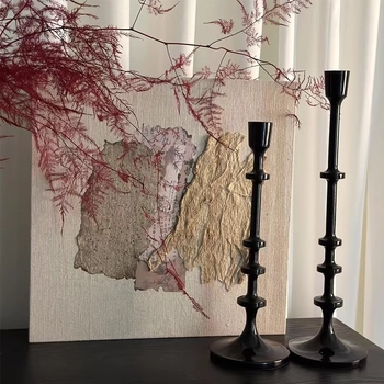 Suport de lumânări în stil european vintage pentru spațiul de dining de acasă, decor în stil franțuzesc