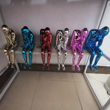 Sculptură din rășină electroplacată – Gânditor pentru rafturi și expoziții